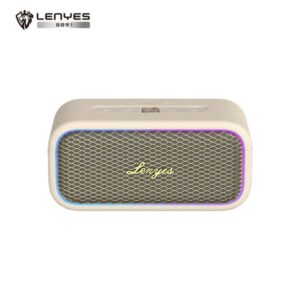 Lenyes S891 40W V5.3 Bluetooth Speaker with Bass Radiator with 2600mAh Battery, Wireless OTG, TWS, Power Bank Function, RGB Lights, AUX/TF/USB Input, IP66 Water Resistant, Wireless Portable Speaker with Deep Bass & 6H Playtime (White)