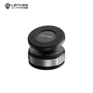 Lenyes CR201 Magnetic Vacuum Suction Mobile Holder, Multiple Angle Adjustment, Retractable, Strong Magnetic Attachment, Compatible with iPhone & Android Phone for Car, Desk, Mirror, Glass (Metallic Black)